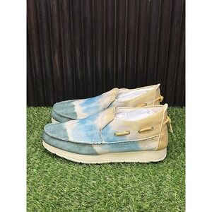 Size 6 - Sperry Women's Moc-Sider Boat Shoe Tie Dye Green Yellow Blue STS87054